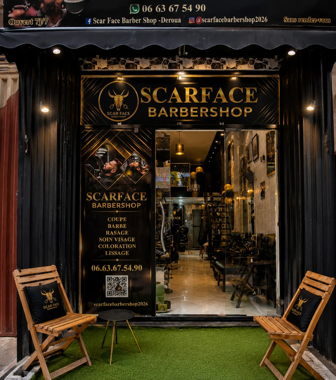 Façade SCARFACE Barbershop Deroua